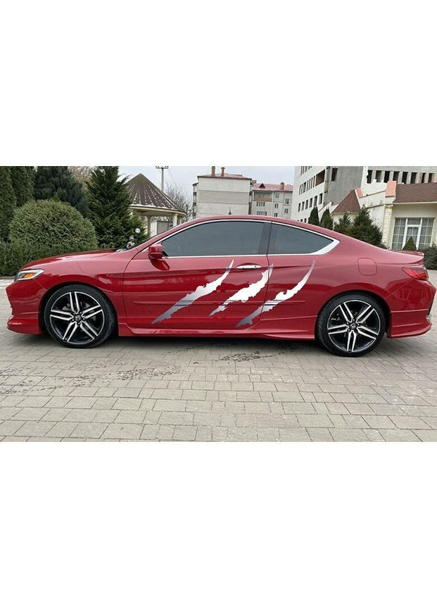 Наклейки смуги на авто 3D TUNING STUDIO Подряпини срібло 990х990х0.060мм No Brand (362497996)