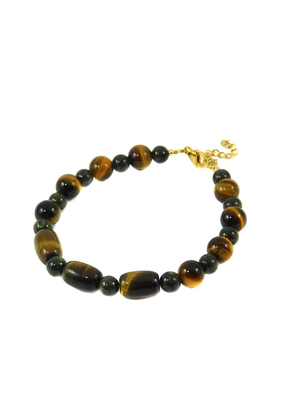 Браслет "Змея" Тигровый глаз, Змеевик 20 Fursa fashion (327273669)