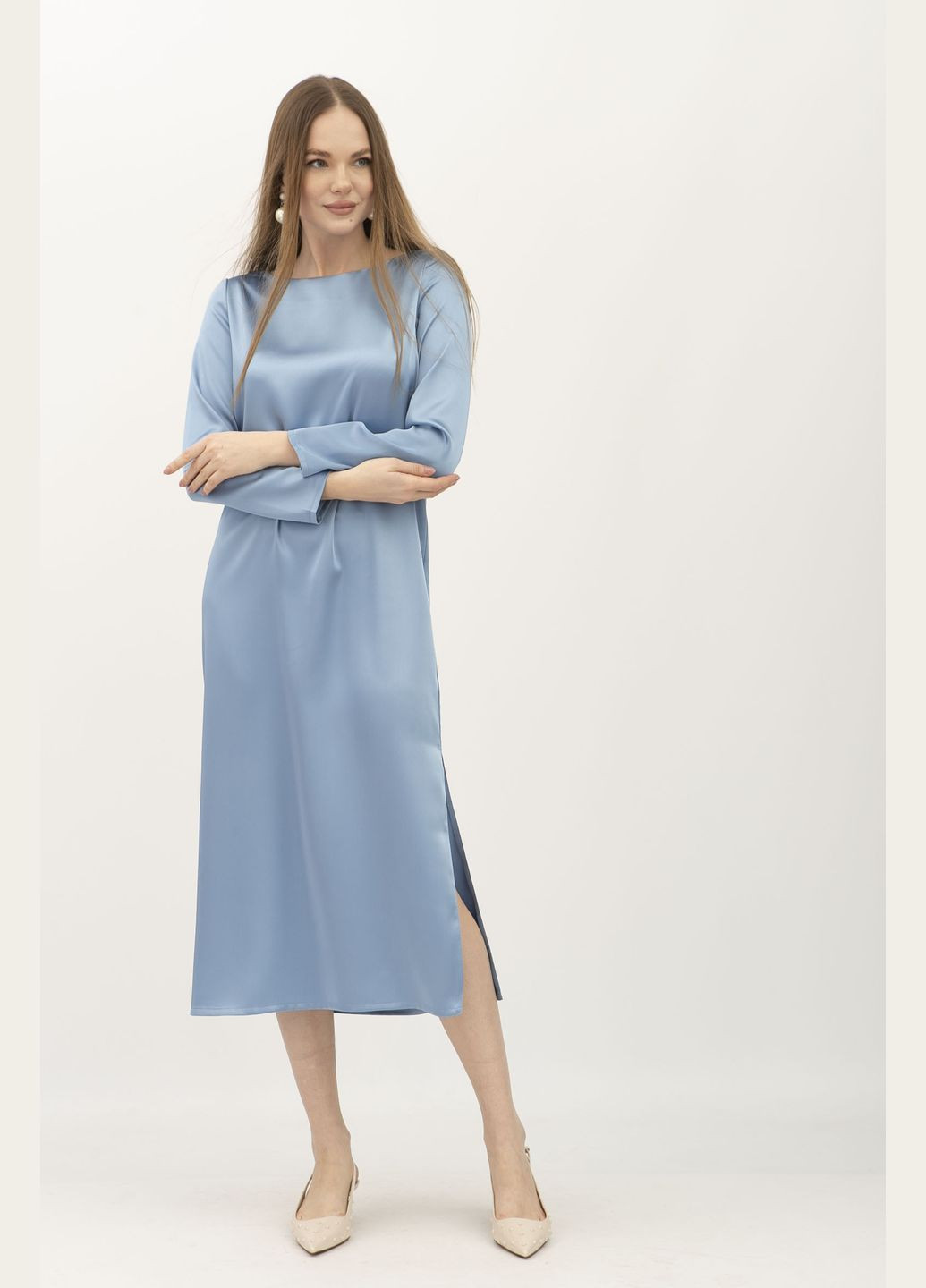 Синее деловое платье Lesia однотонное