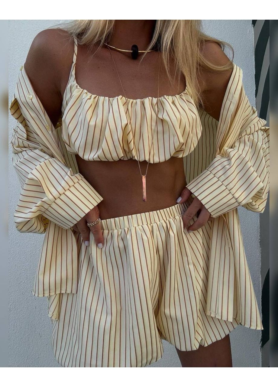 Женский костюм-тройка оверсайз No Brand Б776-928 (351856769)