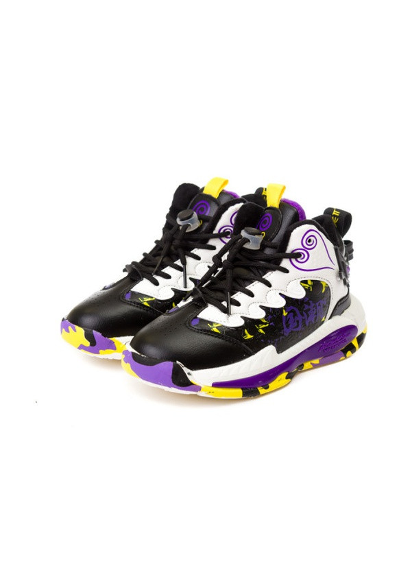 Черные всесезон кроссовки Fashion Y3090 чорно/фіолет (31-36)