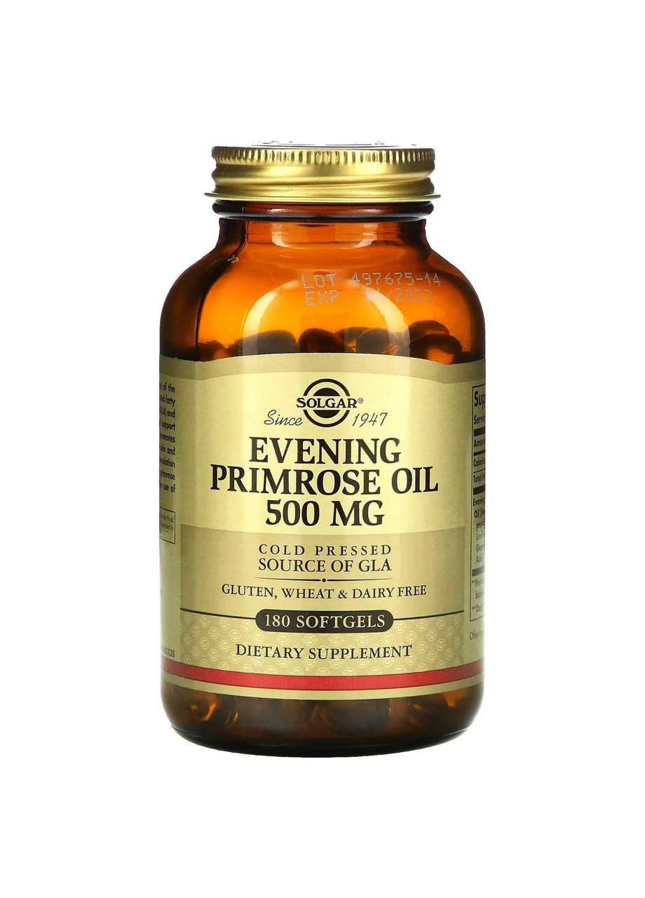 Олія вечірньої примули (Evening Primrose Oil) 500 мг 180 капсул Solgar (361118836)