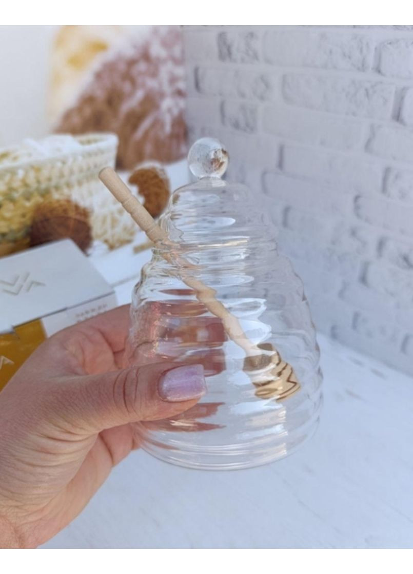 Банка для меду Honey скляна з ложкою 400 мл 7002720 Viva (353747713)