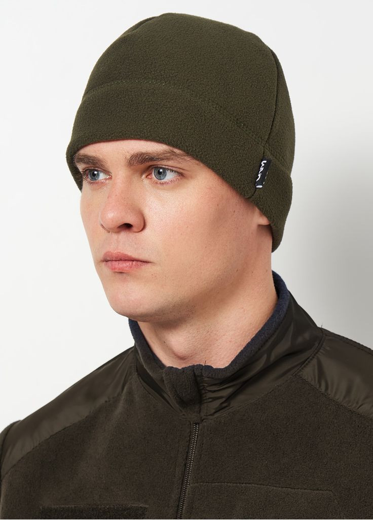 Шапка флисовая оливковая UKM (369765112)