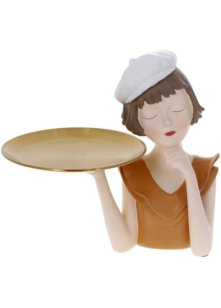 Подставка для украшений Девочка в берете полистоун 21х10.5х26 см подставка для бижутерии Bona (368986139)