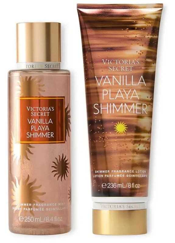 Подарунковий набір Vanilla Playa Shimmer (Спрей 250 мл + Лосьйон 236 мл) Victoria's Secret (366880273)
