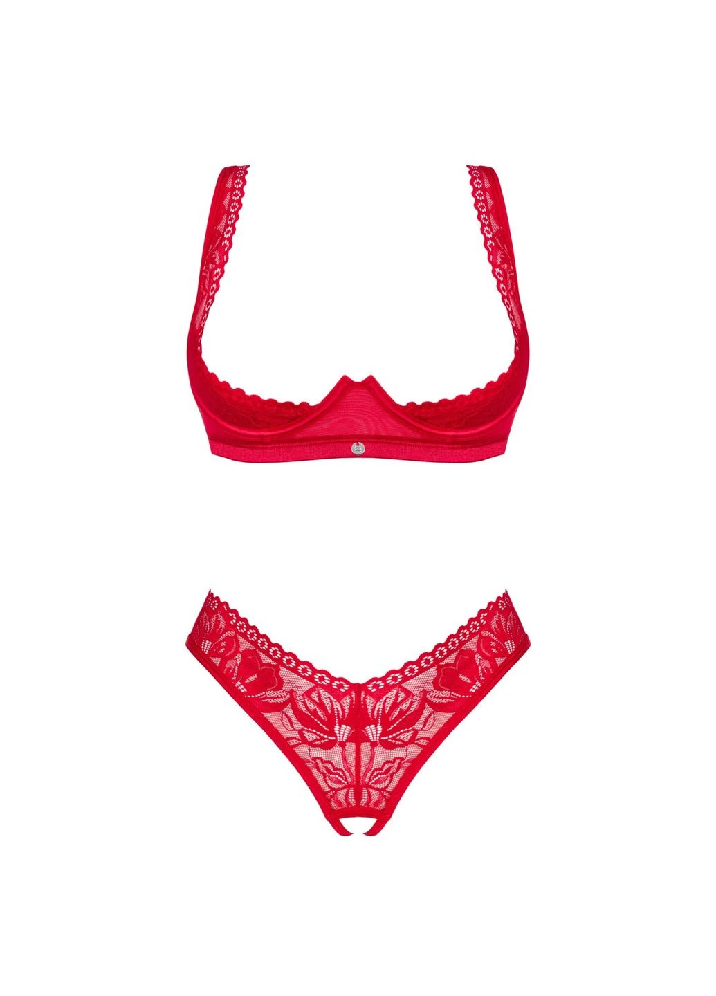 Червоний демісезонний lacelove cupless 2-pcs set cherrylove Obsessive