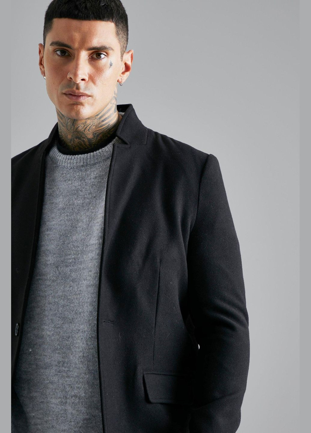 Черное демисезонное Пальто Boohoo