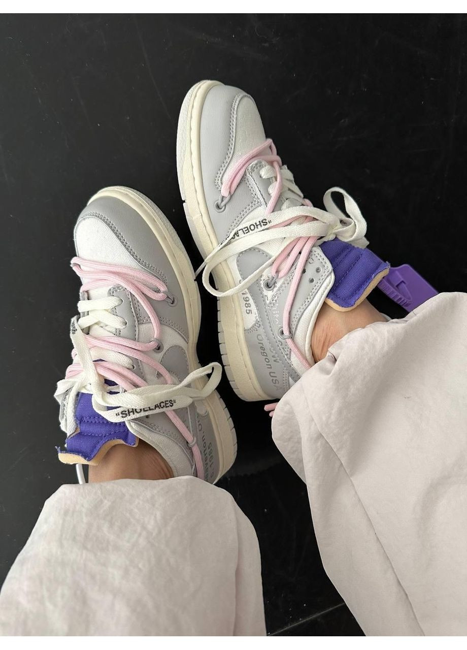 Серые демисезонные кроссовки мужские nike dunk x off white grey найк сб данк No Brand