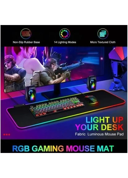 Килимок для мишки GMS WT-5 з RGB підсвічуванням від USB (80*30*0,4 см) No Brand (401743002)