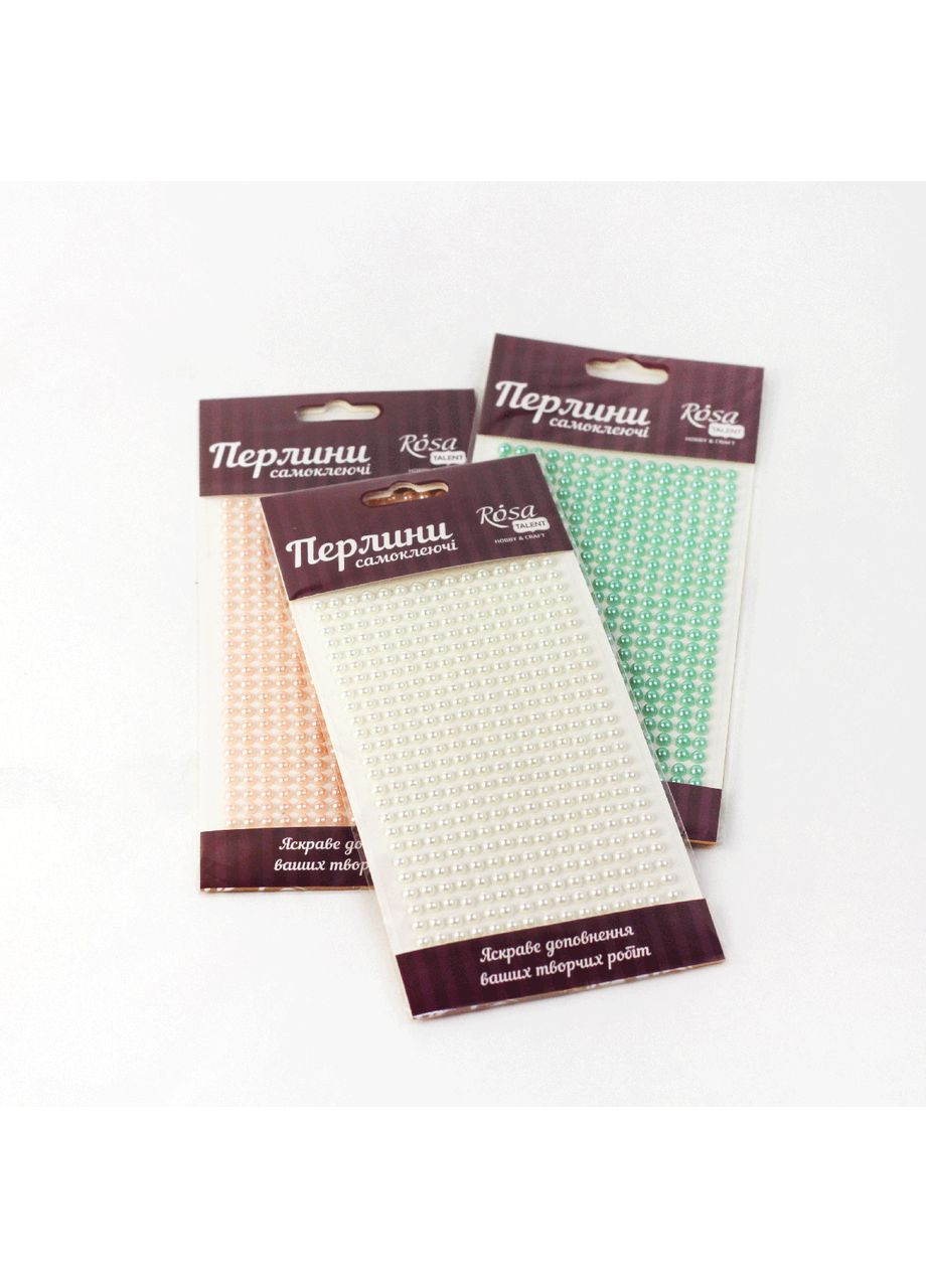 Жемчужины самоклеящиеся Белые 5мм 375шт Rosa Talent (362661248)