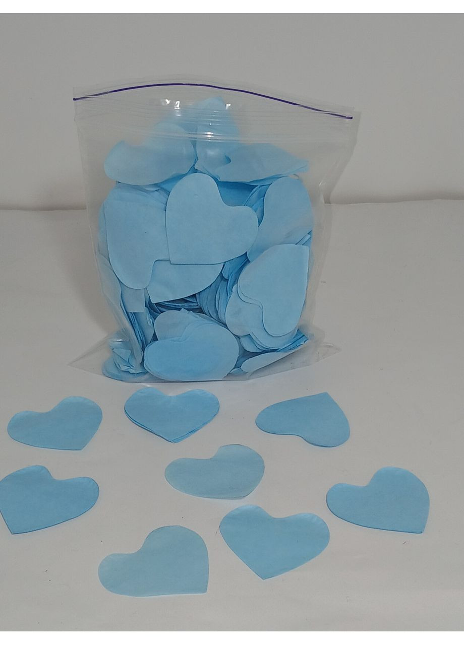 Сердечки голубые бумажные No Brand (368969730)