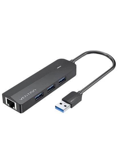 Концентратор USB 3.0 to 3хUSB 3.0/RJ45 Gigabit black (CHNBB) Vention (397089636)