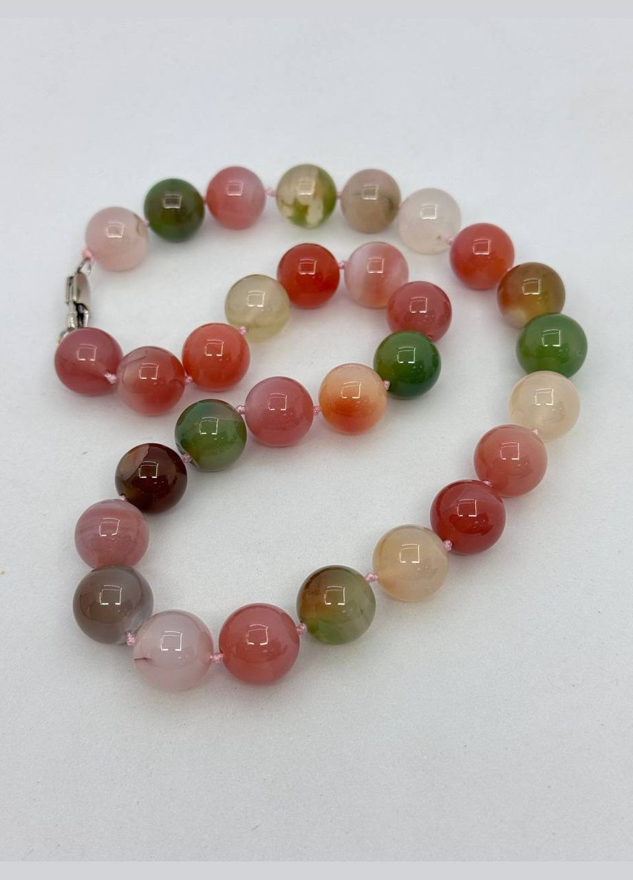 Ожерелье из агата 12 мм 40 см Комбинированный No Brand (337510790)