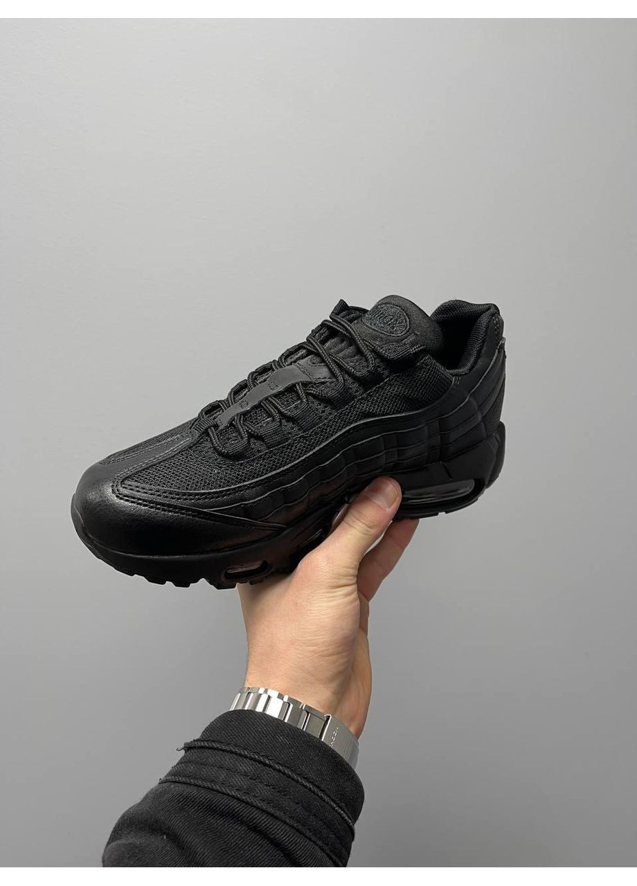 Черные демисезонные кроссовки мужские nike air max 95 full black найк аир макс 95 No Brand