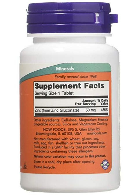Цинк Zinc 50 мг 100 таб Now Foods (359473867)