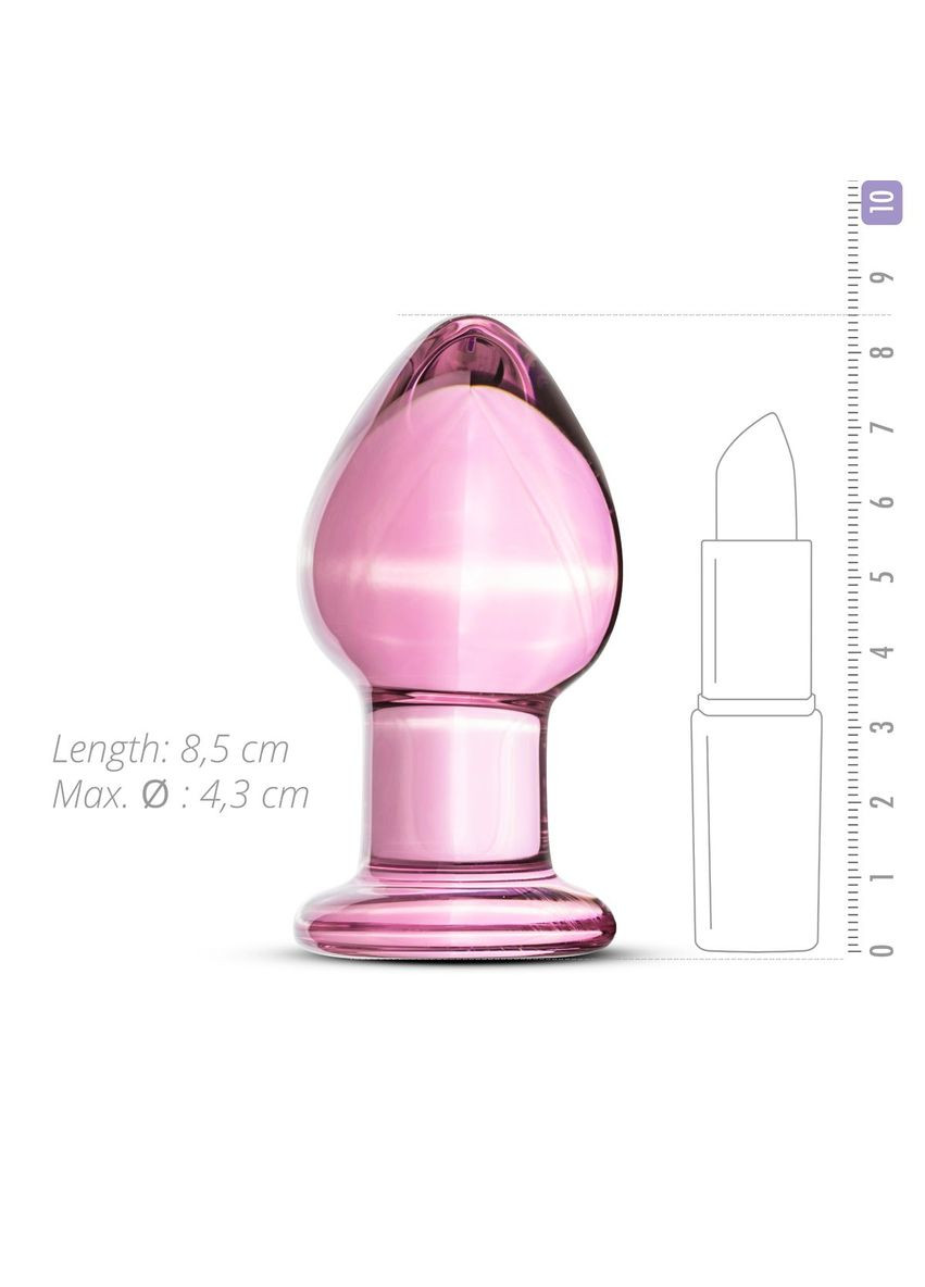 Рожева анальна пробка зі скла Pink Glass Buttplug No. 27 - CherryLove Gildo (282676199)
