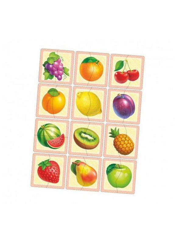 Настольная развивающая игра-пазл "Фрукты" (ПСФ075) PSF075, 12 картинок-половинок Ubumblebees (372494742)