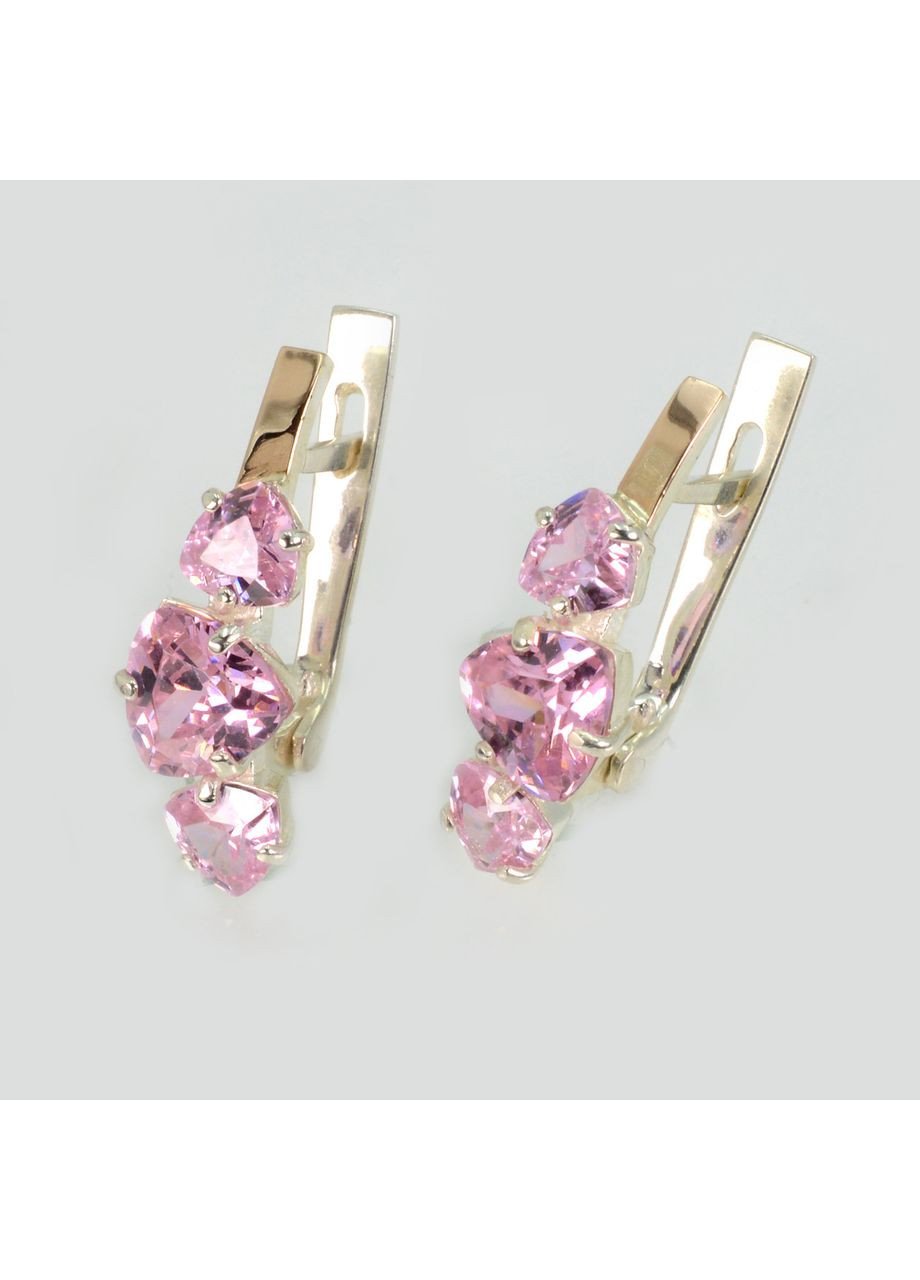 Серьги серебряные с золотыми накладками (пластинами) Silver Style (367112256)