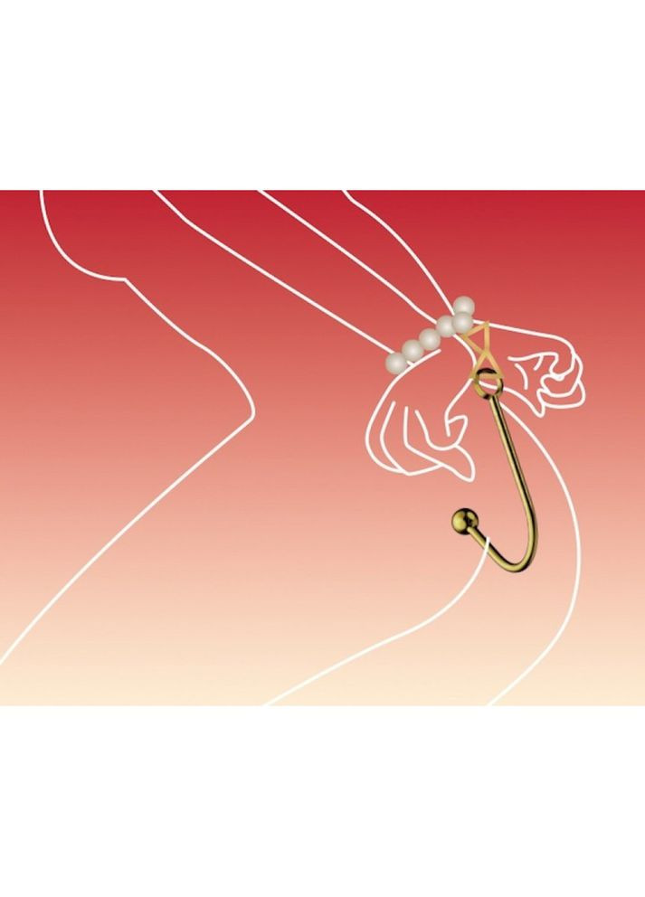 Вагинальный / анальный крюк UPKO Hook золотистый, с шариком на конце и кольцом для фиксации No Brand (303886267)