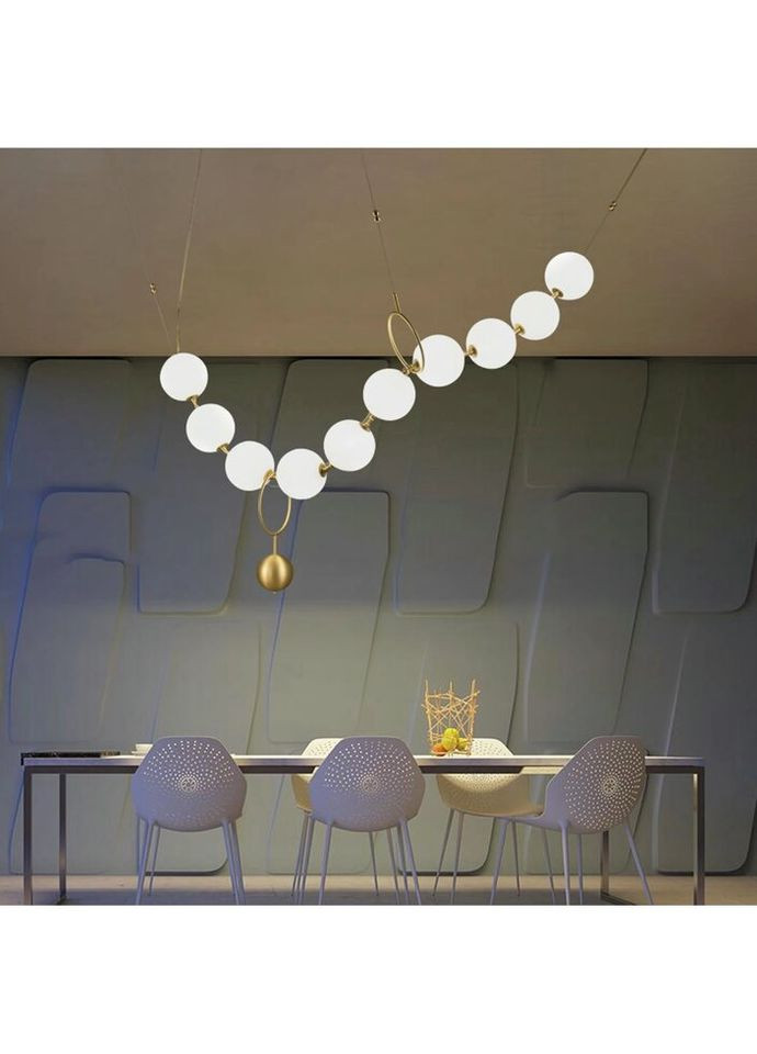 Люстра светодиодная подвесная LED светильник для квартиры на потолок лэд 27205 Латунь 30-160х20х150 см. Sunnysky (324395870)