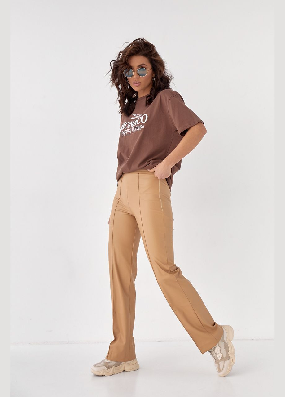 Брюки из экокожи классического фасона Liton (297373628)