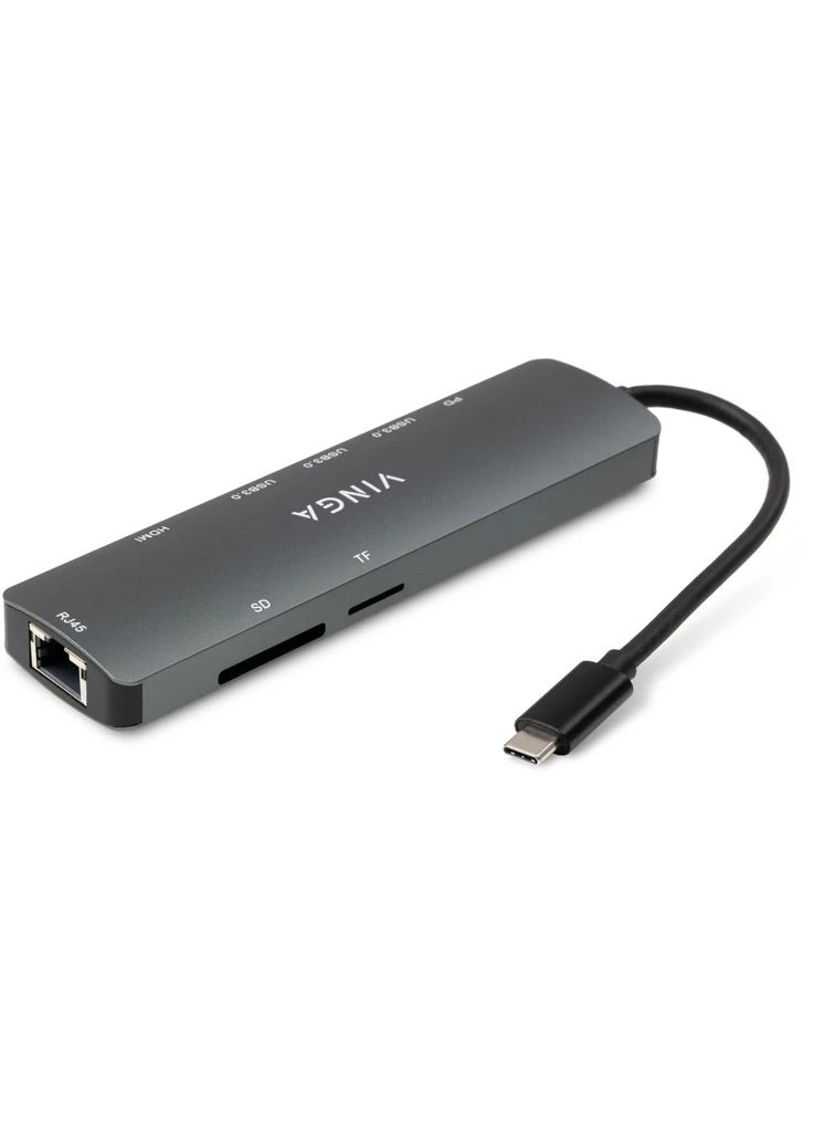 Концентратор USB-C 3.1 to HDMI+RJ45_1Gbps+3xUSB3.0+SD/TF+PD100W (VHYC8) Vinga (399259375)