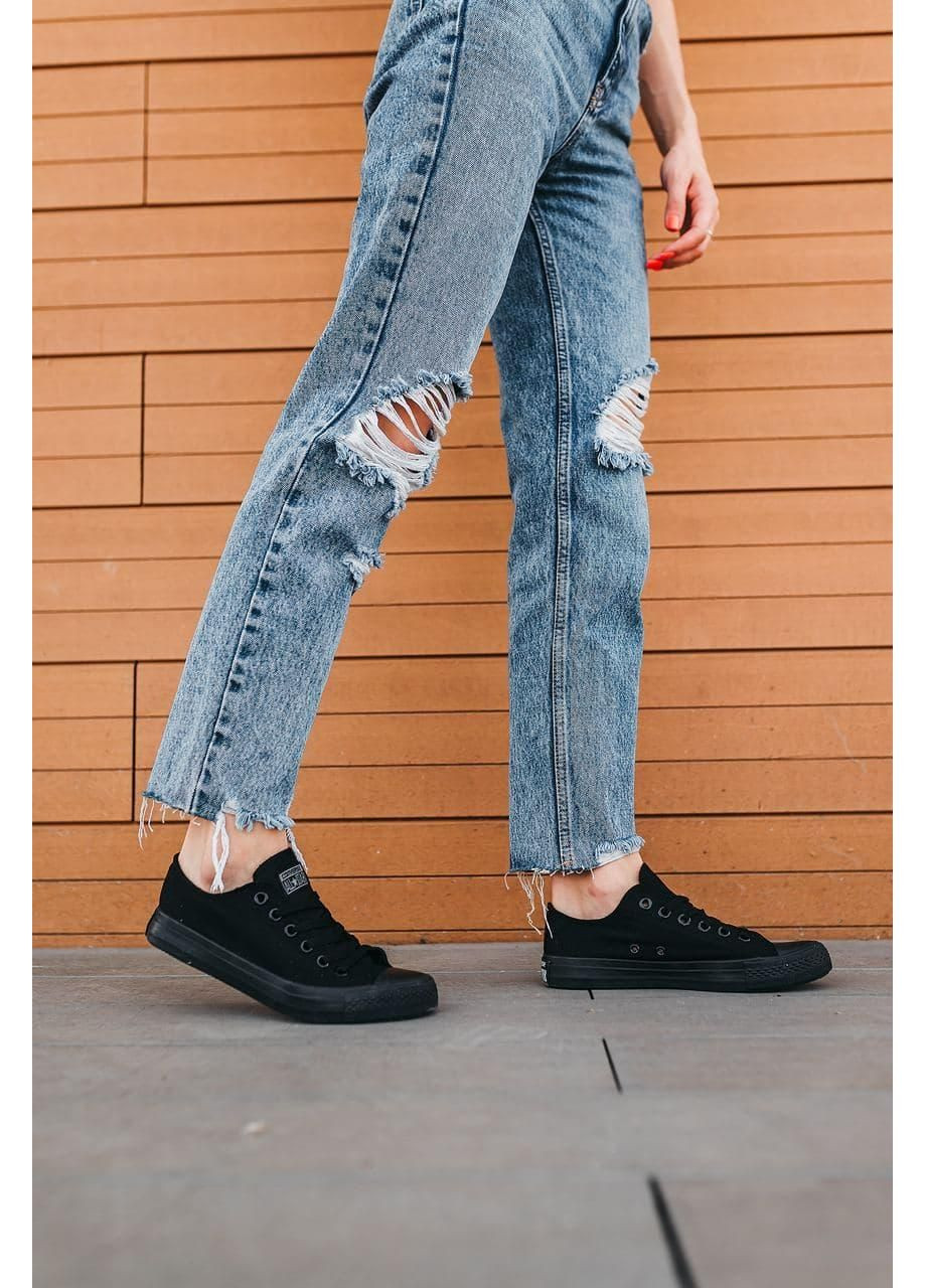 КЕДИ ЖІНОЧІ CONVERSE LOW BLACK 1 КОНВЕРС No Brand чорні демісезони (368854961)