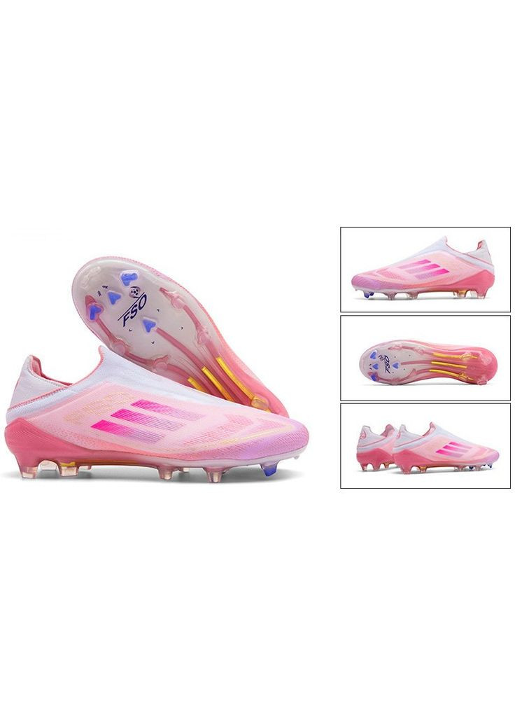 Розовые футбольные бутсы No Brand без шнурков