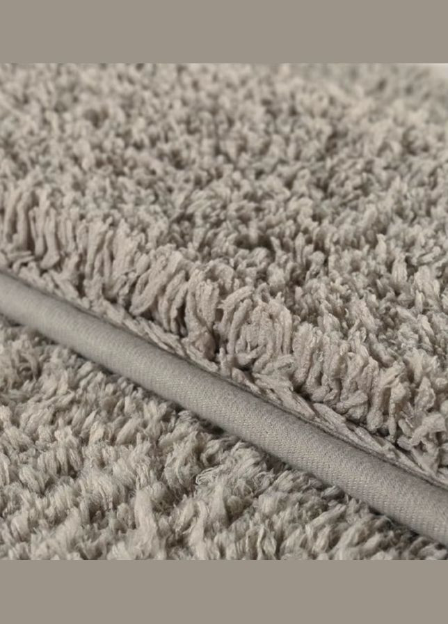 Коврик для ванной и душа коврик с накладкой для ног в ванную комнату, флисовый, атиковзкий 50х80 см, серый No Brand (337341990)