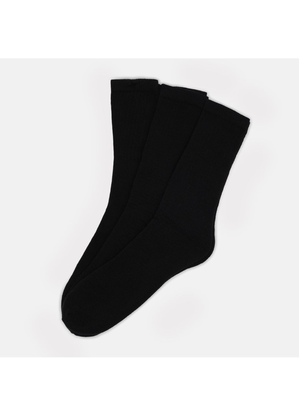 Чёрные носки (3 пары) C&A однотонные (358932171)