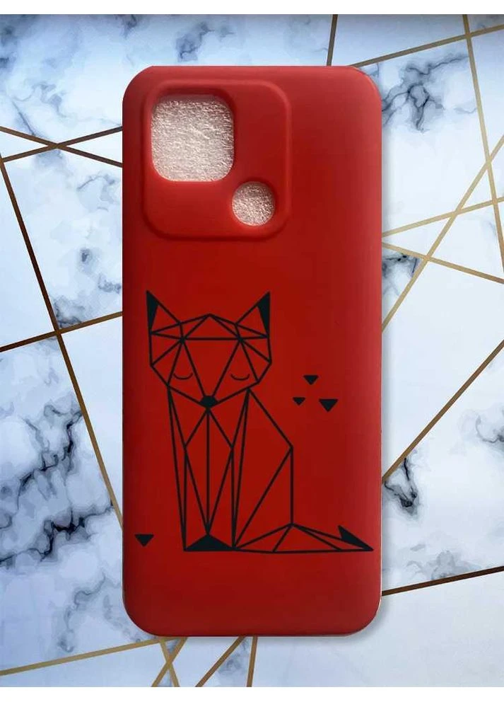Матовий червоний чохол на Xiaomi Redmi 10C Лисиця (принт 126) Creative (359485860)