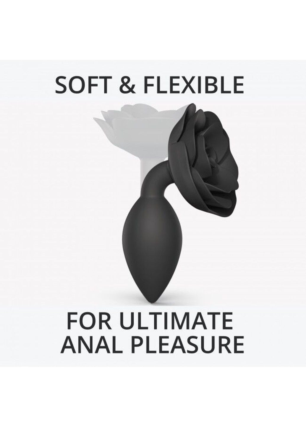 Силіконова анальна пробка OPEN ROSES L SIZE BLACK ONYX для анальної стимуляції та задоволення Love To Love (298473730)