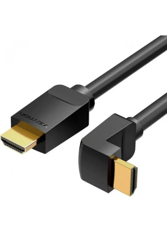 Кабель мультимедийный HDMI M to HDMI M 1.5m V2.0 4K60Hz 90° corner PVC black (AARBG) Vention (400386205)