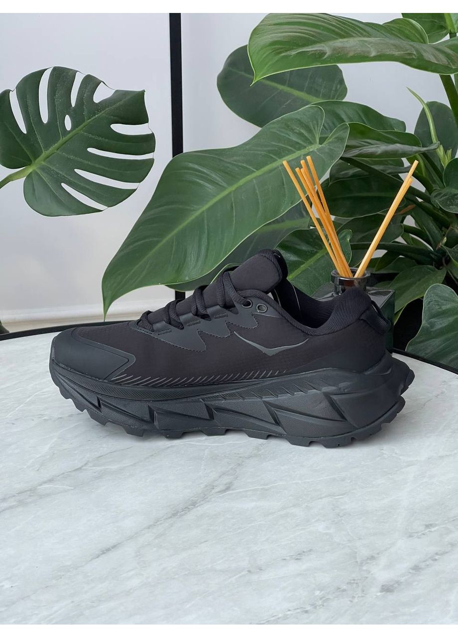 Чорні Осінні кросівки чоловічі hoka skyline-float x gore-tex black | хока скайлайн-флоат чорні No Brand