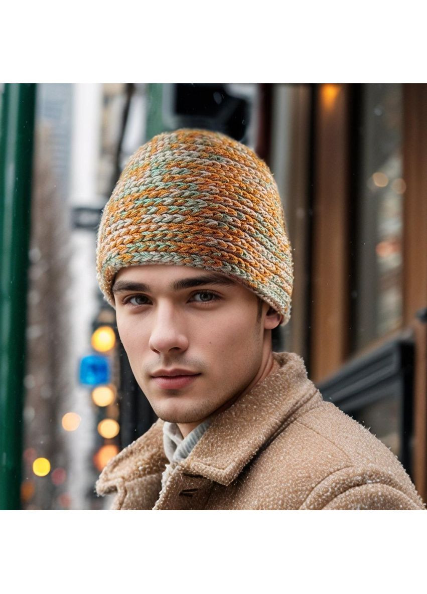 Шапка біні "Даллас", для чоловіків, ручна робота від, 50-58 см, мікс PRIGRIZ (369165094)