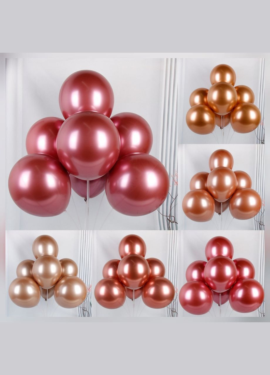 Повітряна куля хромована 10 дюймів пачка 50 штук retro rose gold No Brand (345703545)