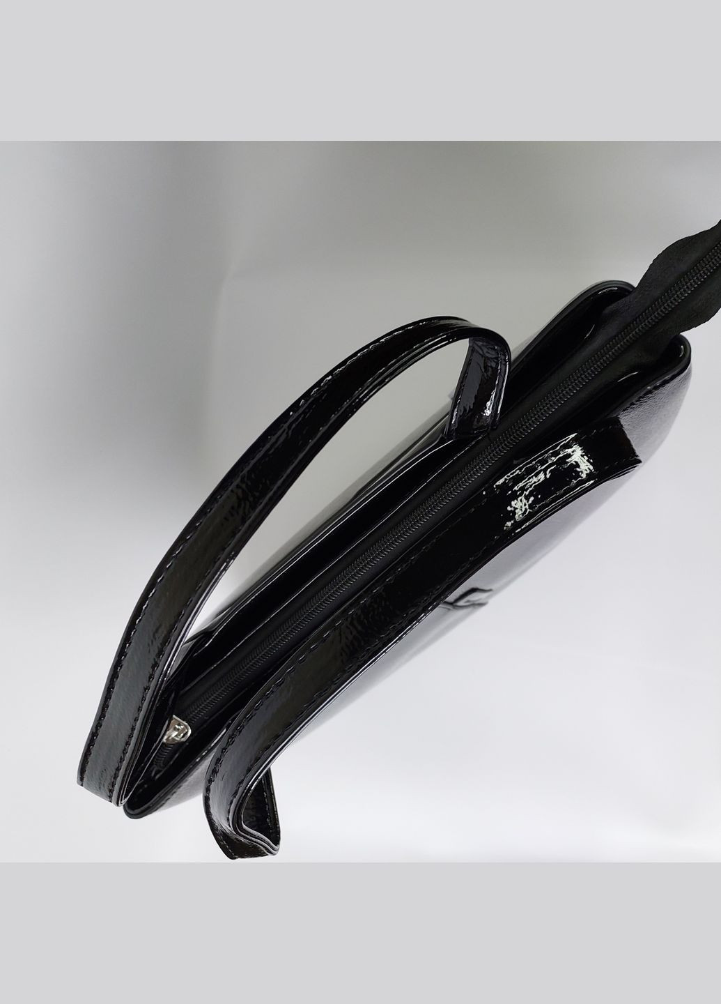 Сумка жіноча А4 ділова на три відділення лакова чорна Karlos Marconi (347640658)