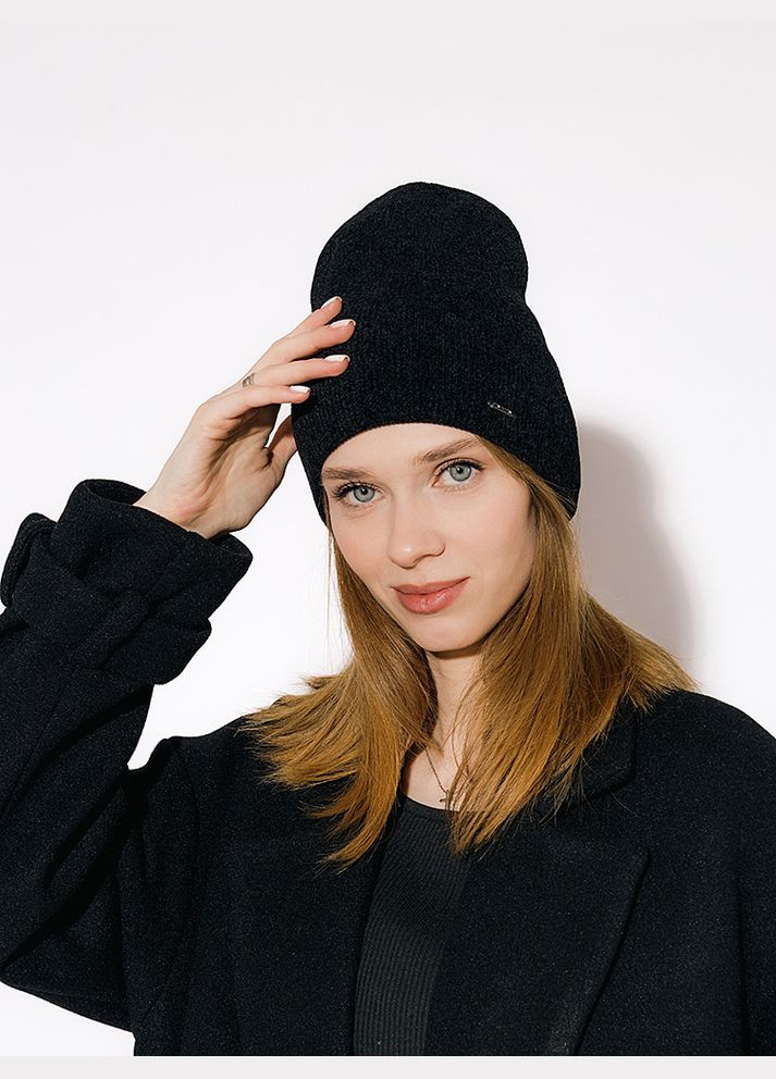 Жіноча шапка колір чорний ЦБ-00198833 Odyssey (296552312)