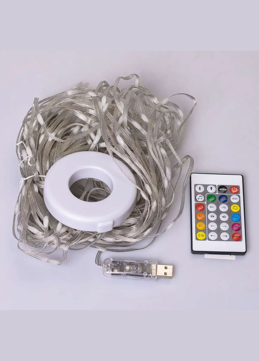 Розумна гірлянда Smart 200 LED довжина 2 м з керуванням зі смартфона прозора, мультиколор GarlandoPro (316475481)
