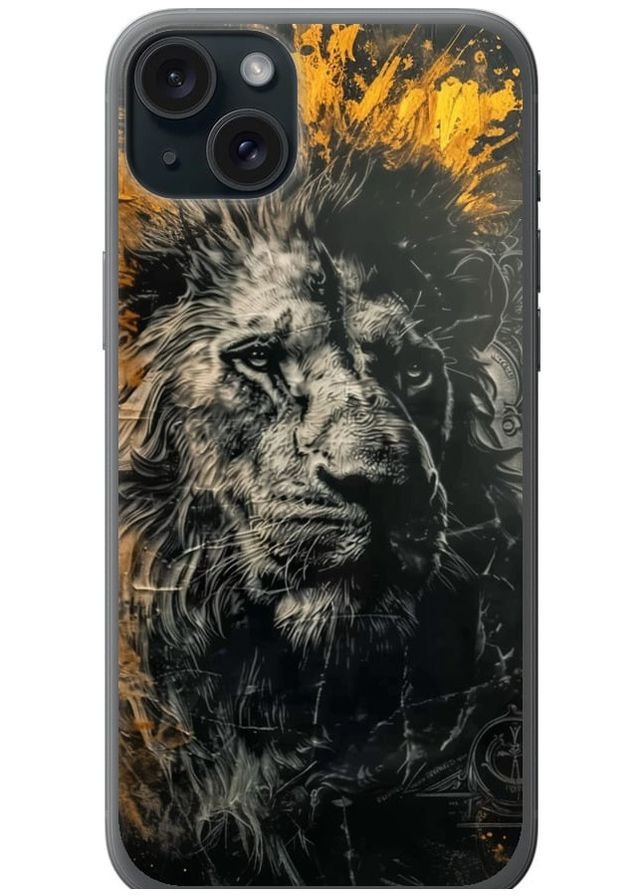 Силіконовий чохол 'Лев у золотих фарбах' для Endorphone Apple iPhone 15 Plus (297661411)