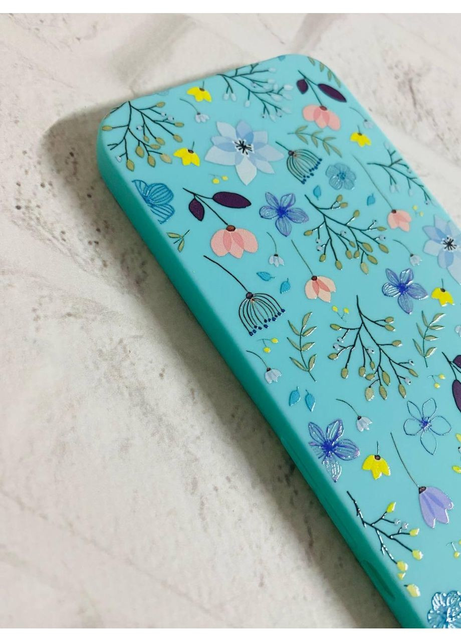 Матовий бірюзовий чохол на Samsung Galaxy A50 (2019) A505/A30s:: Квітковий фон (принт 267) Creative (360669567)