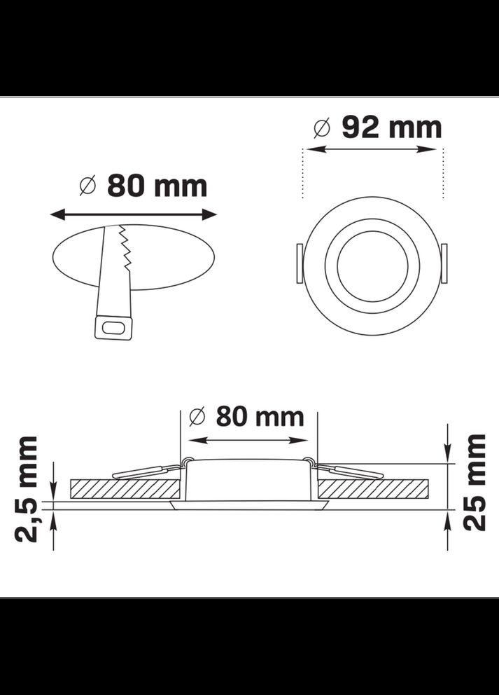 Точечный светильник 323682 Falco GU5.3 1x10W IP20 WH (051582) Goldlux (361312105)