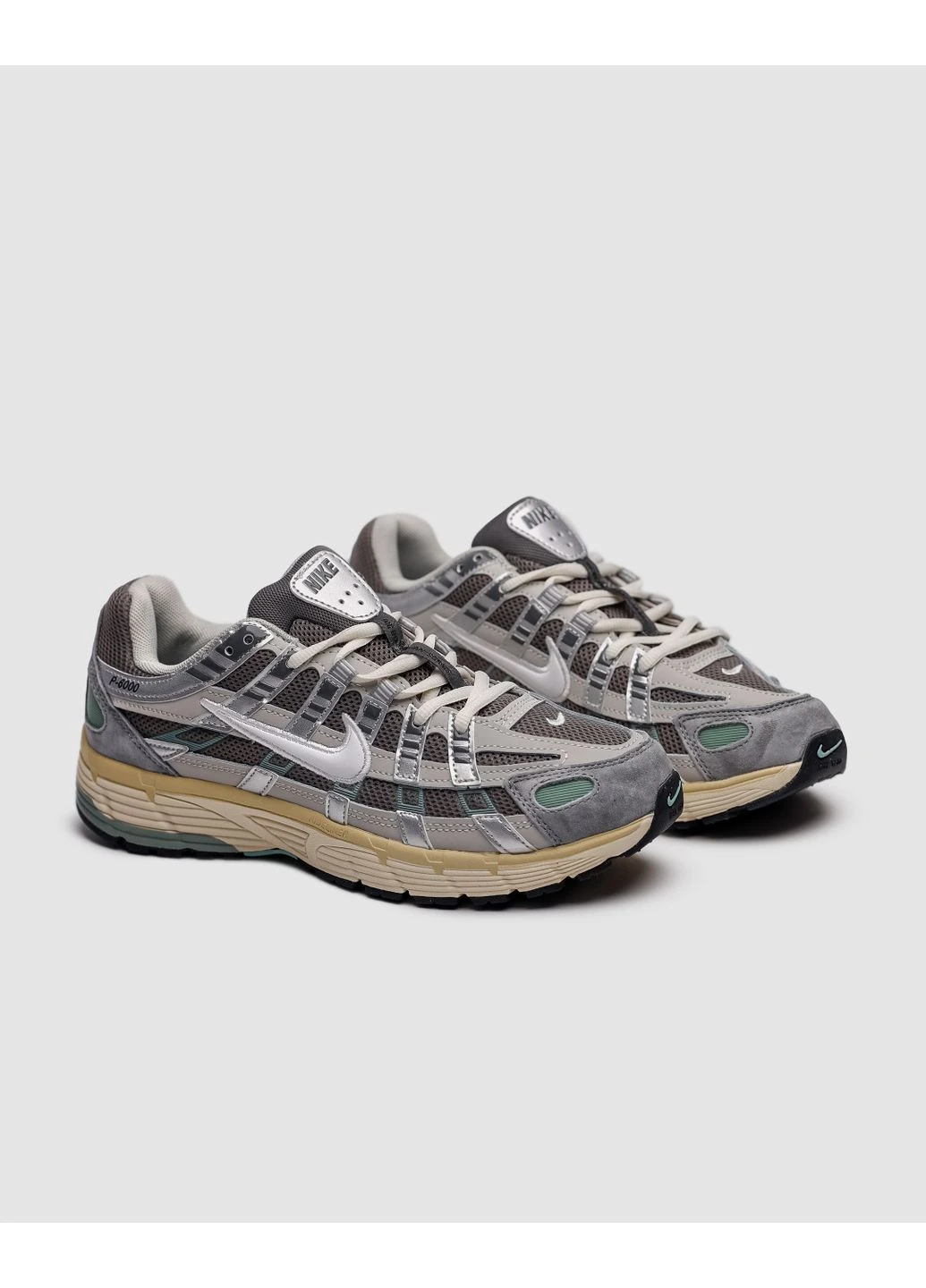 Комбіновані кросівки чоловічі nike p-6000 flat pewter найк п-6000 демісезон No Brand