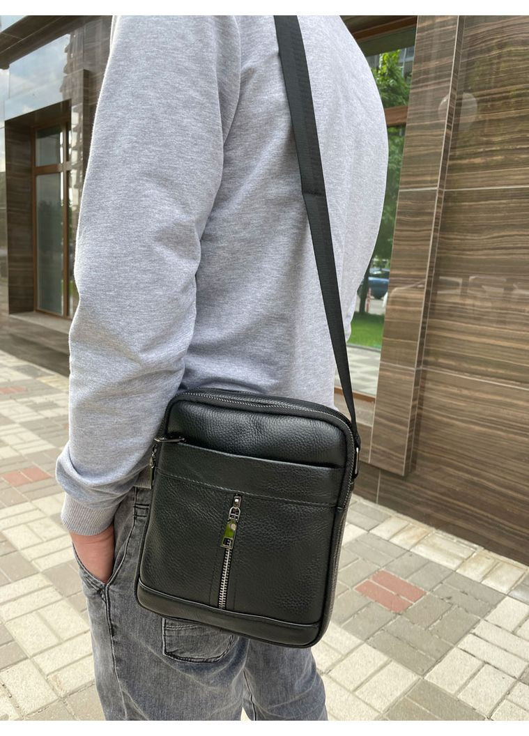 Мужская кожаная барсетка для документов маленькая Qvant 1201 - Черная Tiding Барсетка (366889749)