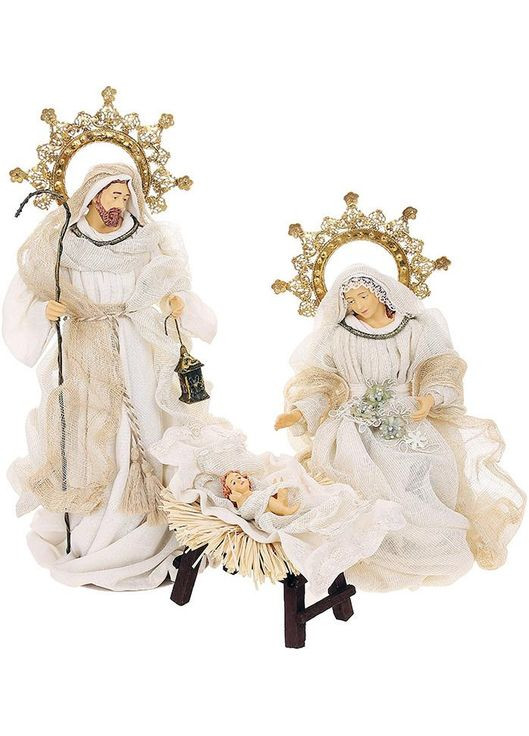 Різдвяна композиція Вертеп 3 біла фігура для прикраси будинку новорічне оформлення інтер'єру BonaDi (368988782)