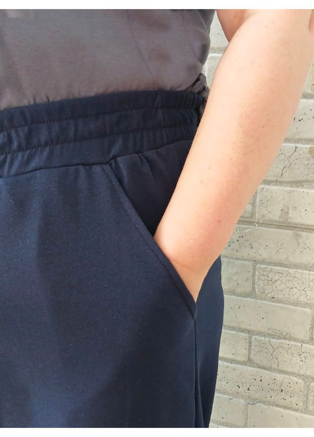 Жіночі спортивні штани батал із кишенями без манжету весна - осінь No Brand (369502895)