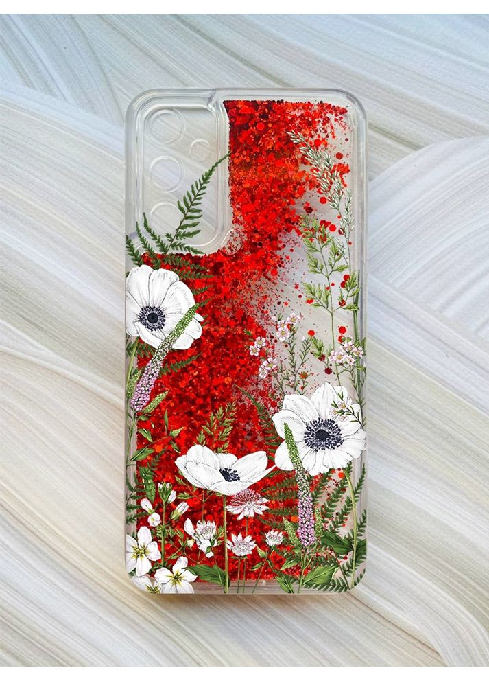 Чехол с плавающими блестками на Samsung Galaxy A24 (A245):: Цветы полевые (принт 363) Creative (360692803)