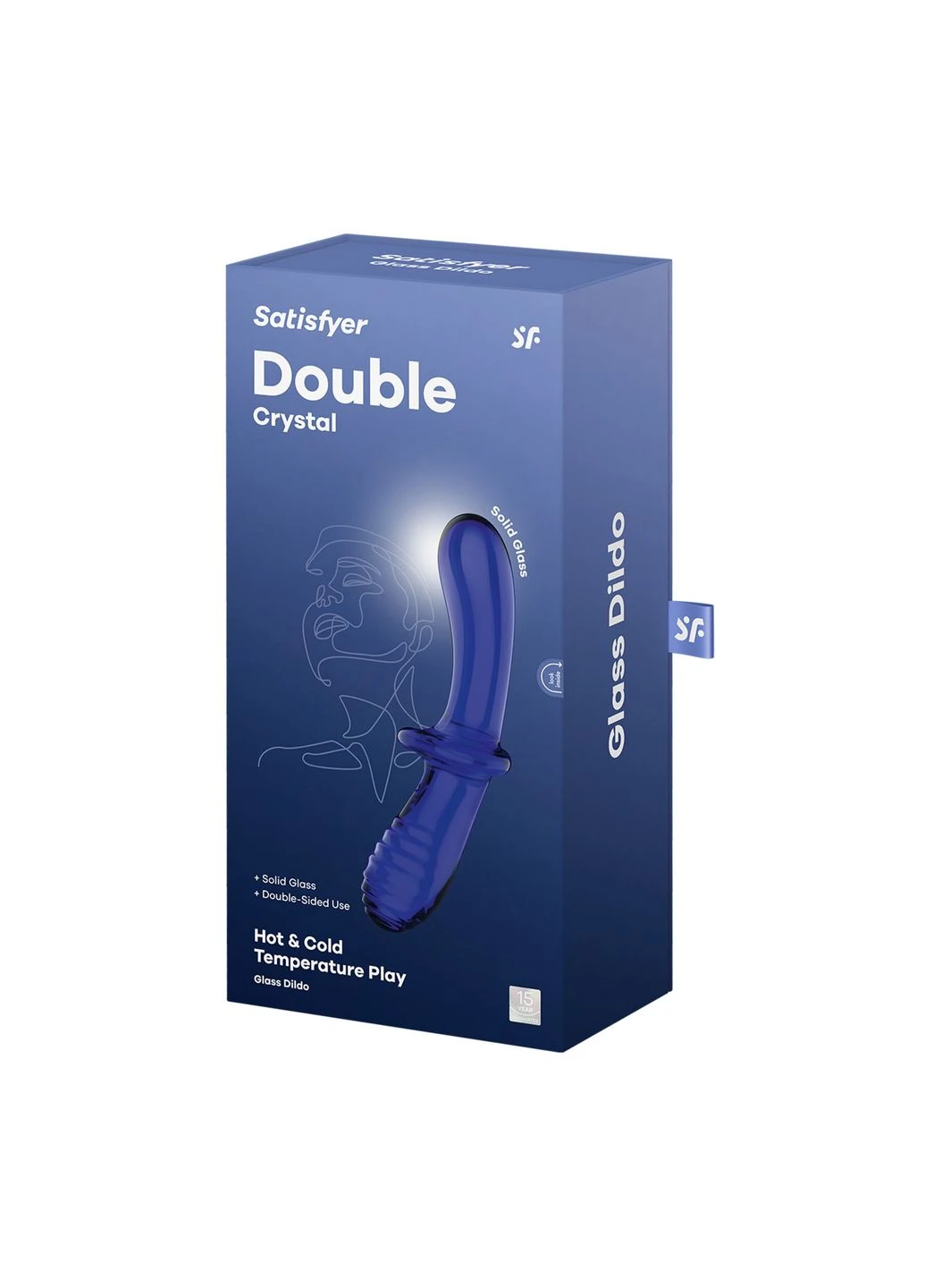 Двухсторонний стеклянный дилдо Double Crystal Light blue, боросиликатное стекло, унисекс - CherryLove Satisfyer (332209516)
