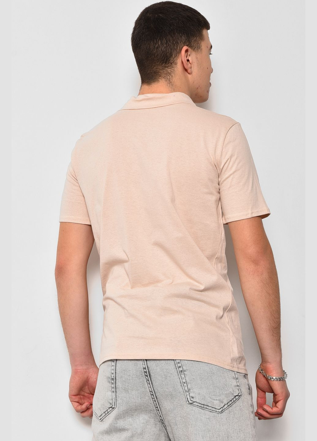 Бежевая футболка мужская бежевого цвета Let's Shop
